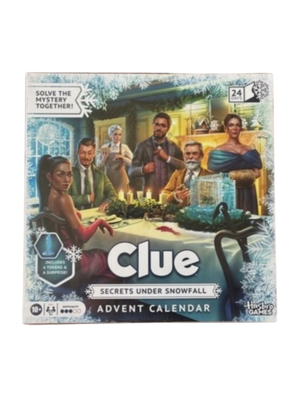 Hasbro Clue Secrets Under Snowfall Advent Calendar NEW Mystery Game 24 Days